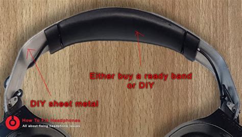 metal and a fabric band on a headset|how to fix a broken headphone band.